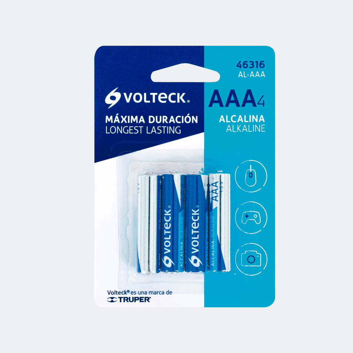 TRUPER 46318 BLÍSTER CON 2 PILAS ALCALINAS TAMAÑO D, VOLTECK – Ferrepits