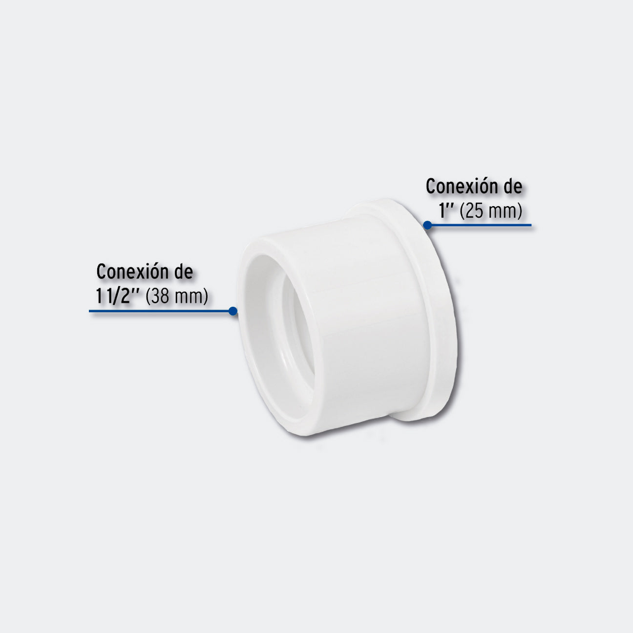 CONEXIONES TRUPER 45537 REDUCCIÓN BUSHING DE PVC 1-1/2 X 1", FOSET