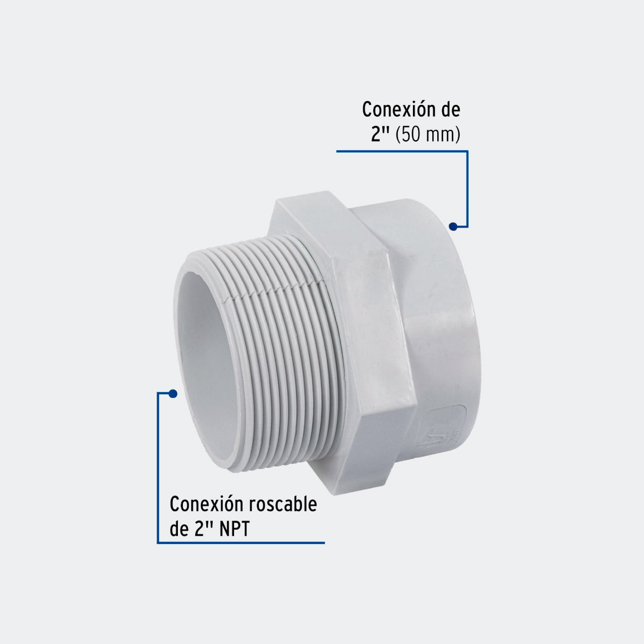 CONEXIONES TRUPER 45547 ADAPTADOR MACHO DE PVC DE 2", FOSET