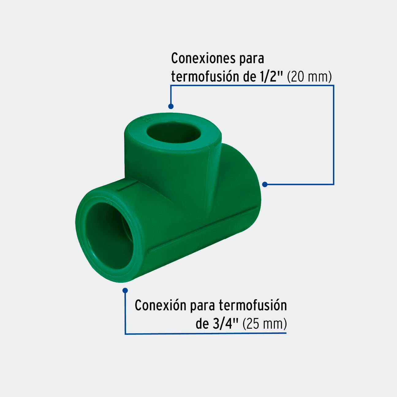 CONEXIONES TRUPER 49843 TEE REDUCIDA DE PPR 3/4" X 1/2" X 1/2", FOSET