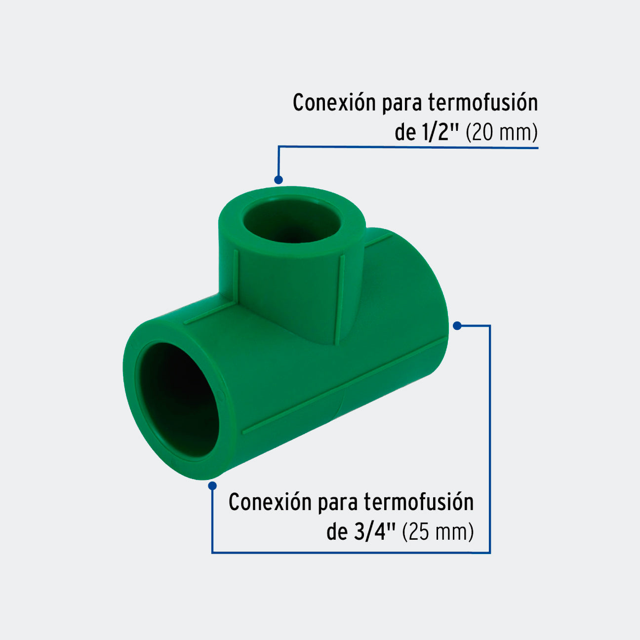 CONEXIONES TRUPER 49844 TEE REDUCIDA DE PPR 3/4" X 3/4" X 1/2", FOSET