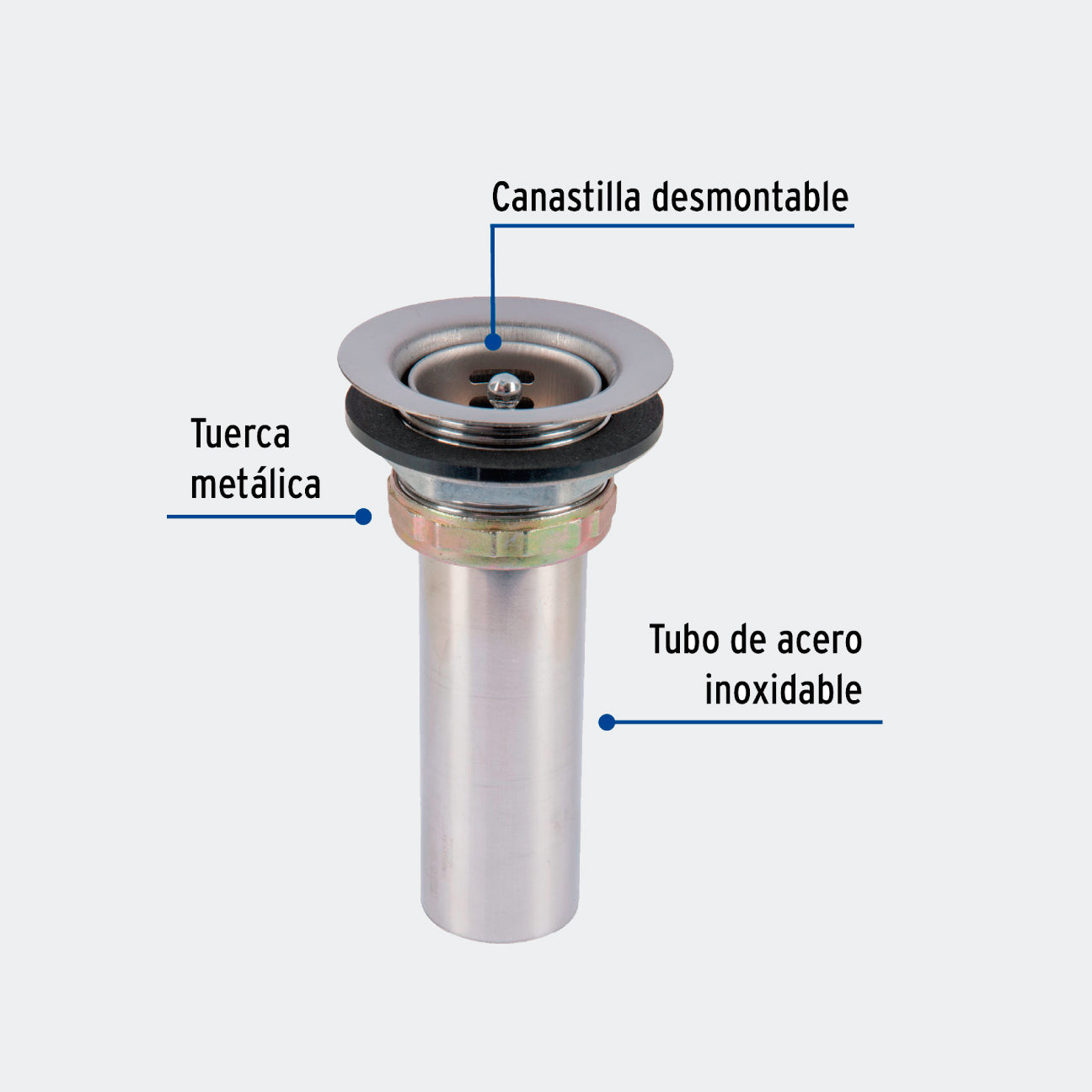 CONTRACANASTAS TRUPER 49043 CONTRACANASTA 2-1/2" DE ACERO INOXIDABLE, TIPO BAR