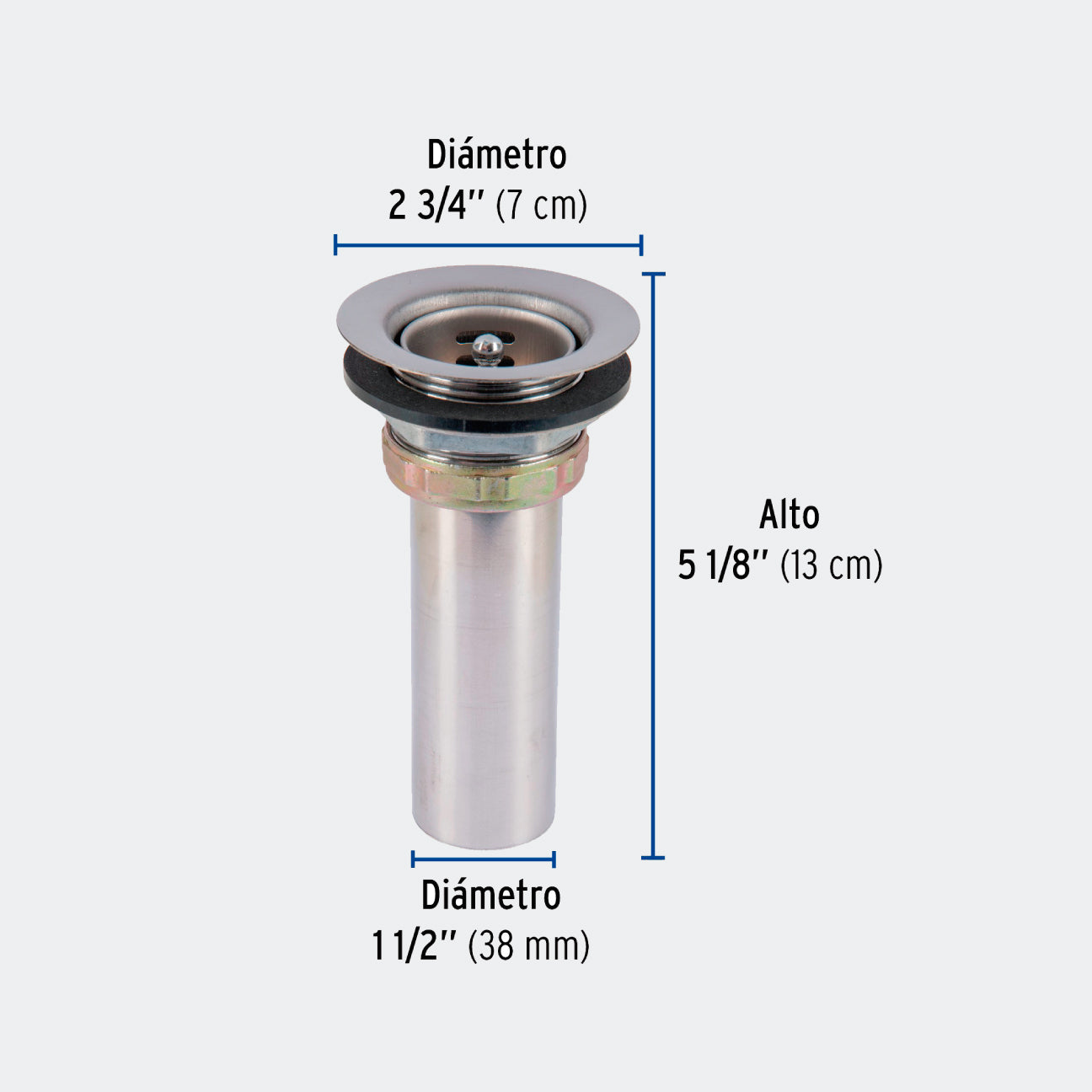 CONTRACANASTAS TRUPER 49043 CONTRACANASTA 2-1/2" DE ACERO INOXIDABLE, TIPO BAR