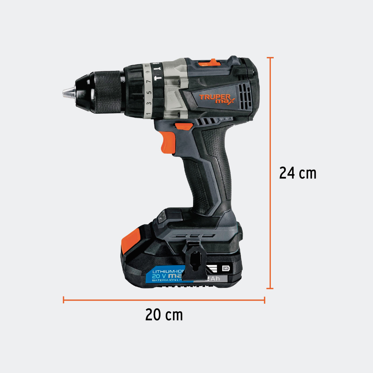 HERRAMIENTAS TRUPER 101453 ROTOMARTILLO INALÁMBRICO 1/2", 20V, SIN CARBONES, TRUPER MAX MAX