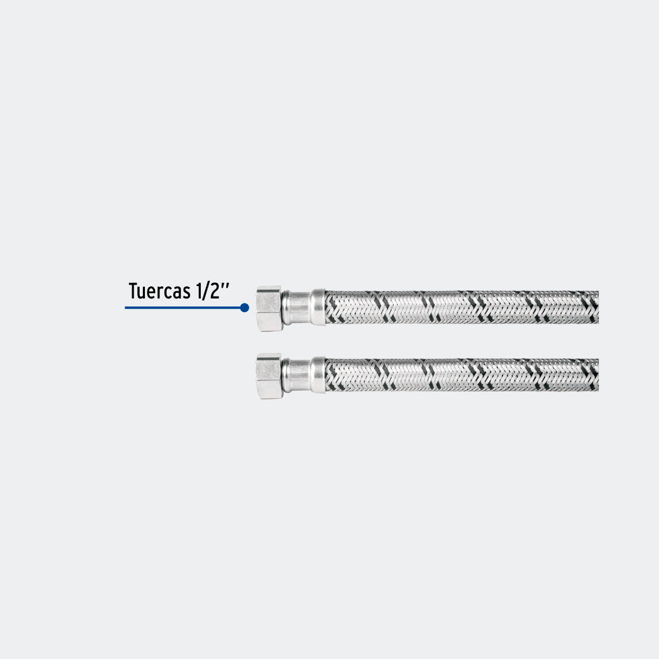 MANGUERAS TRUPER 48967 MANGUERA PARA BOILER, ACERO INOX, 1/2"X1/2", 120 CM, FOSET