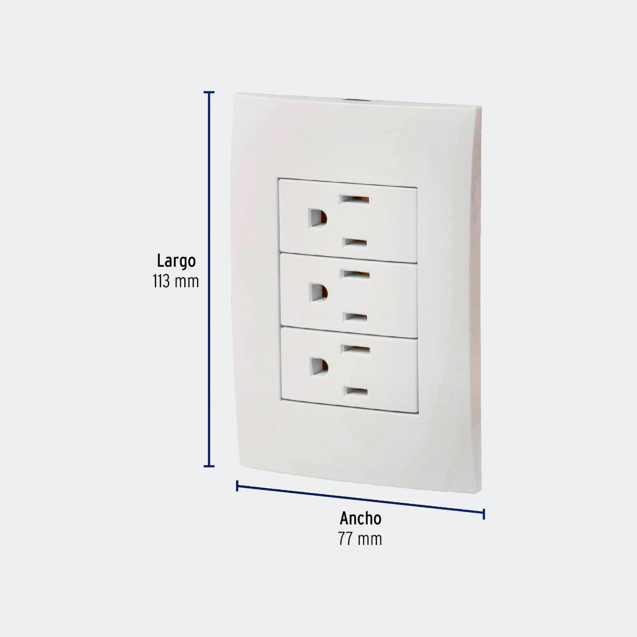 MATERIAL ELECTRICO TRUPER 46491 PLACA ARMADA 3 CONTACTOS OSLO BCO