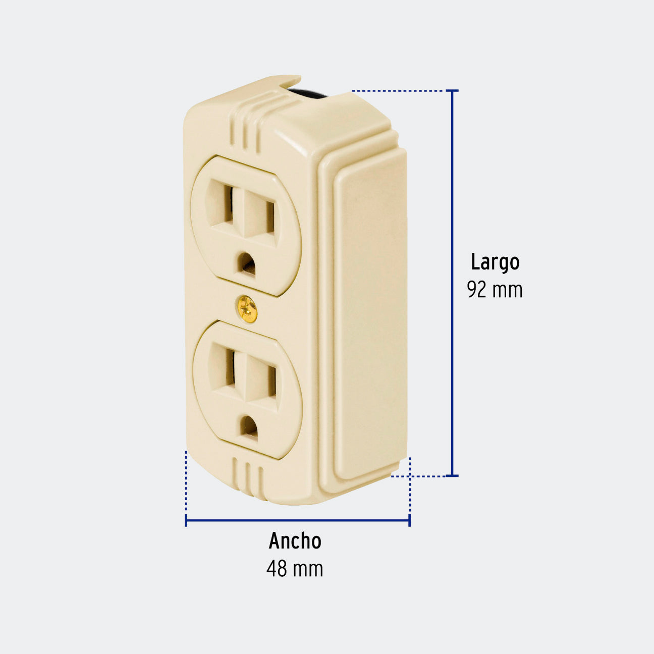 MATERIAL ELÉCTRICO TRUPER 47041 CONTACTO DE SOBREPONER DÚPLEX, 2 POLOS+TIERRA A GRANEL