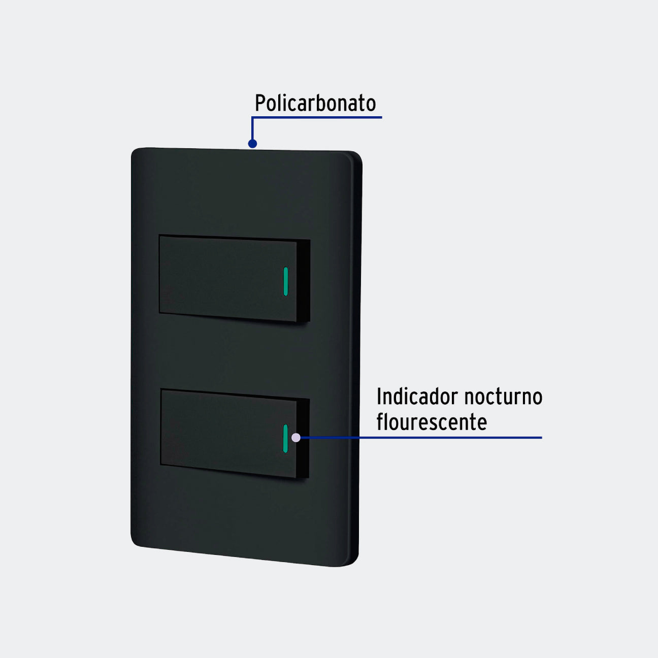 MATERIAL ELÉCTRICO TRUPER 47888 PLACA ARMADA NEGRA 1 INTERRUPTOR Y 1 DE 3 VÍAS 1 MÓD,LISBOA