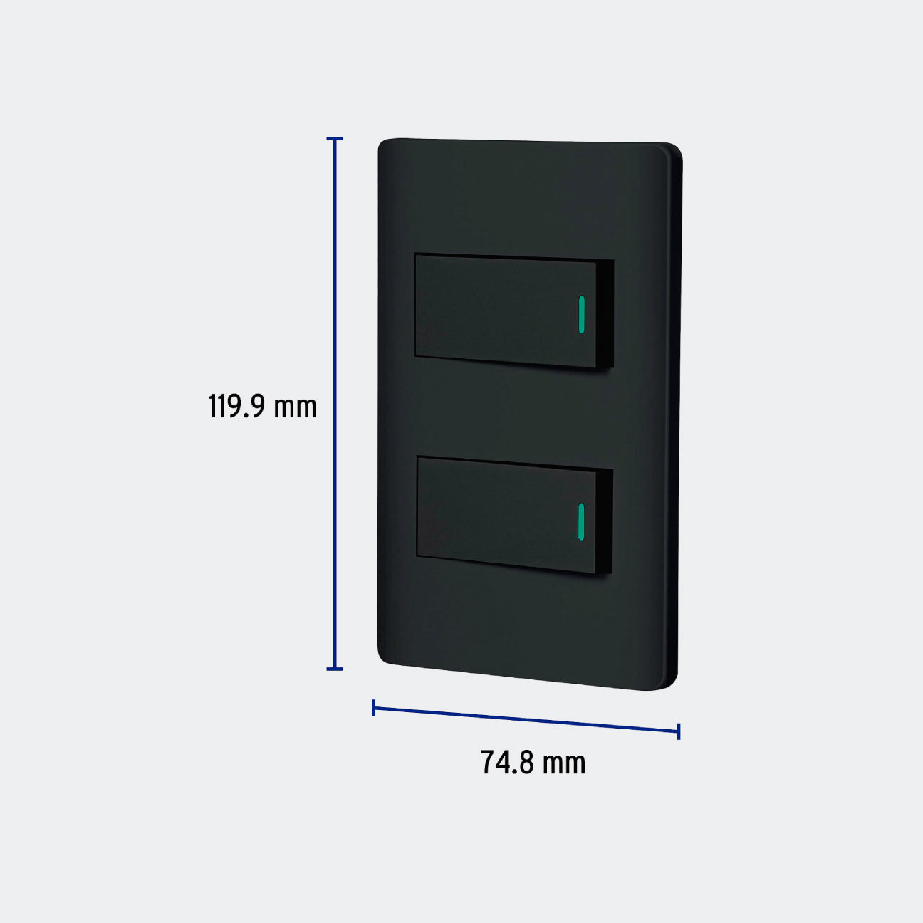 MATERIAL ELÉCTRICO TRUPER 47888 PLACA ARMADA NEGRA 1 INTERRUPTOR Y 1 DE 3 VÍAS 1 MÓD,LISBOA