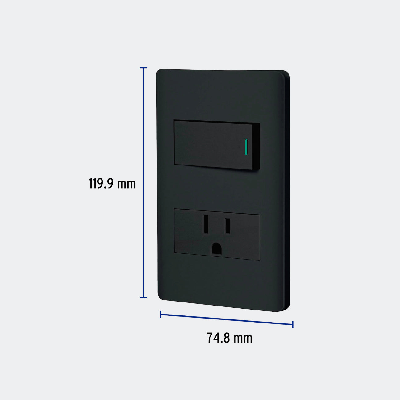 MATERIAL ELÉCTRICO TRUPER 47898 PLACA ARMADA NEGRA INTERRUPTOR Y CONTACTO 1 MÓDULO, LISBOA