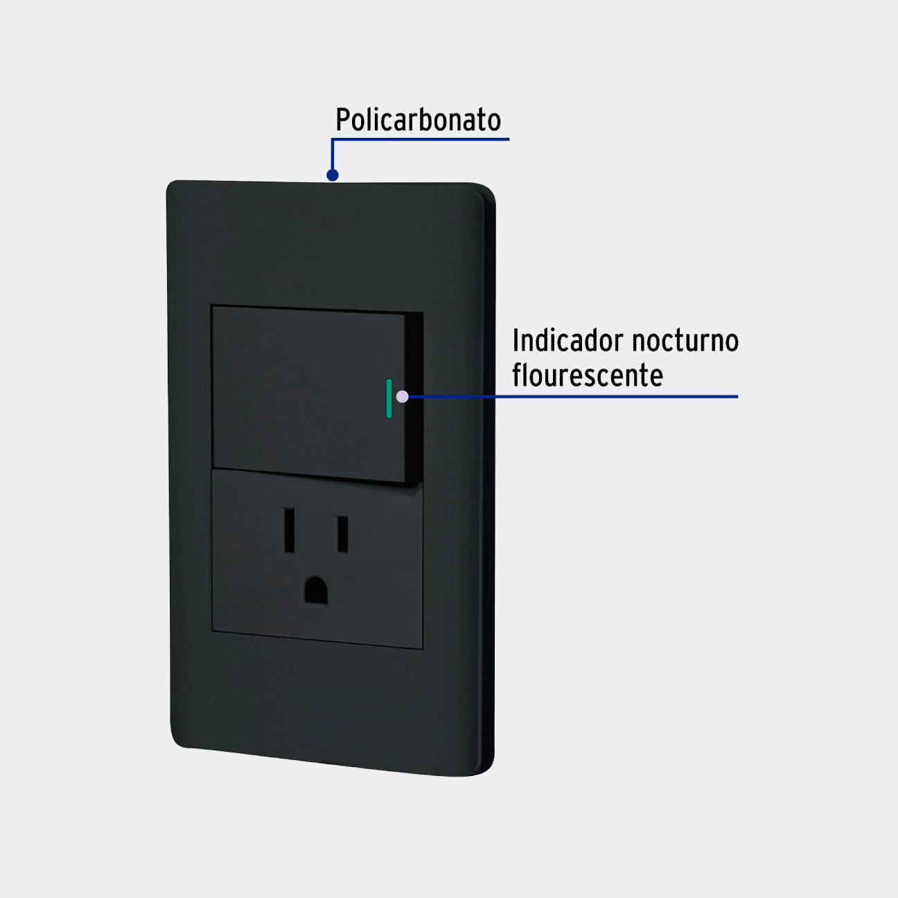 MATERIAL ELÉCTRICO TRUPER 47899 PLACA ARMADA NEGRA INTERRUPTOR Y CONTACTO 1.5 MÓD, LISBOA