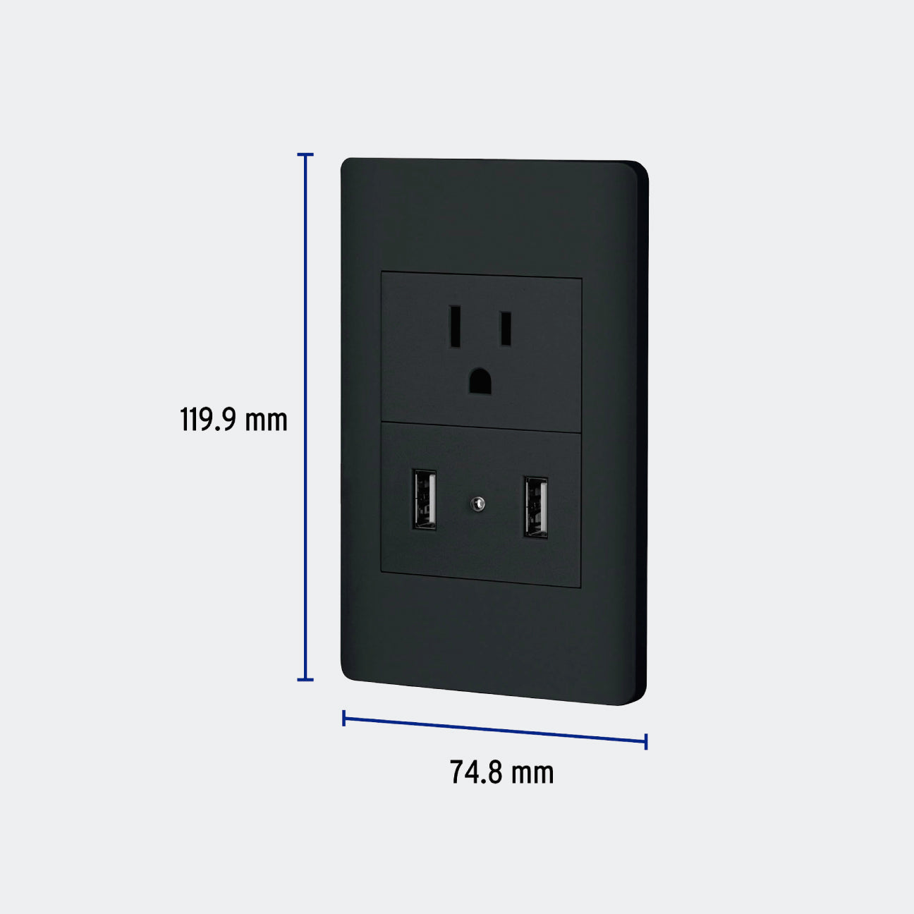 MATERIAL ELÉCTRICO TRUPER 47904 PLACA ARMADA NEGRA CONTACTO Y 2 PUERTOS USB 1.5 MÓD, LISBOA