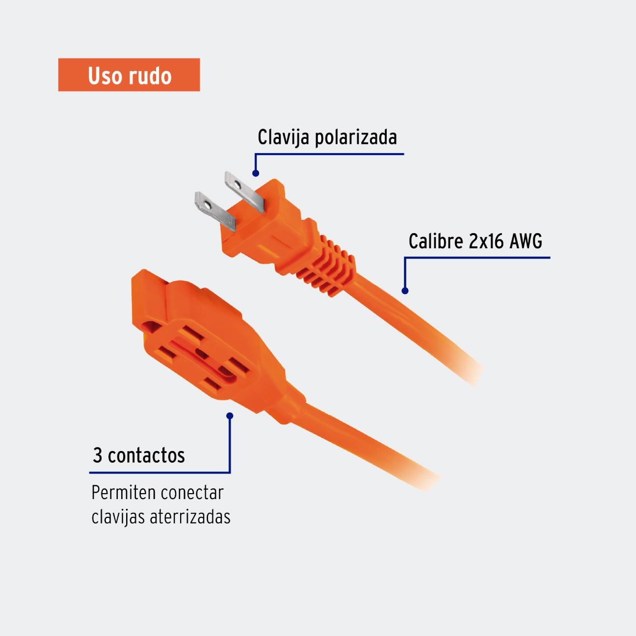 MATERIAL ELÉCTRICO TRUPER 48044 EXT/ELECTRICA USO RUDO  6 M  CALIBRE 16