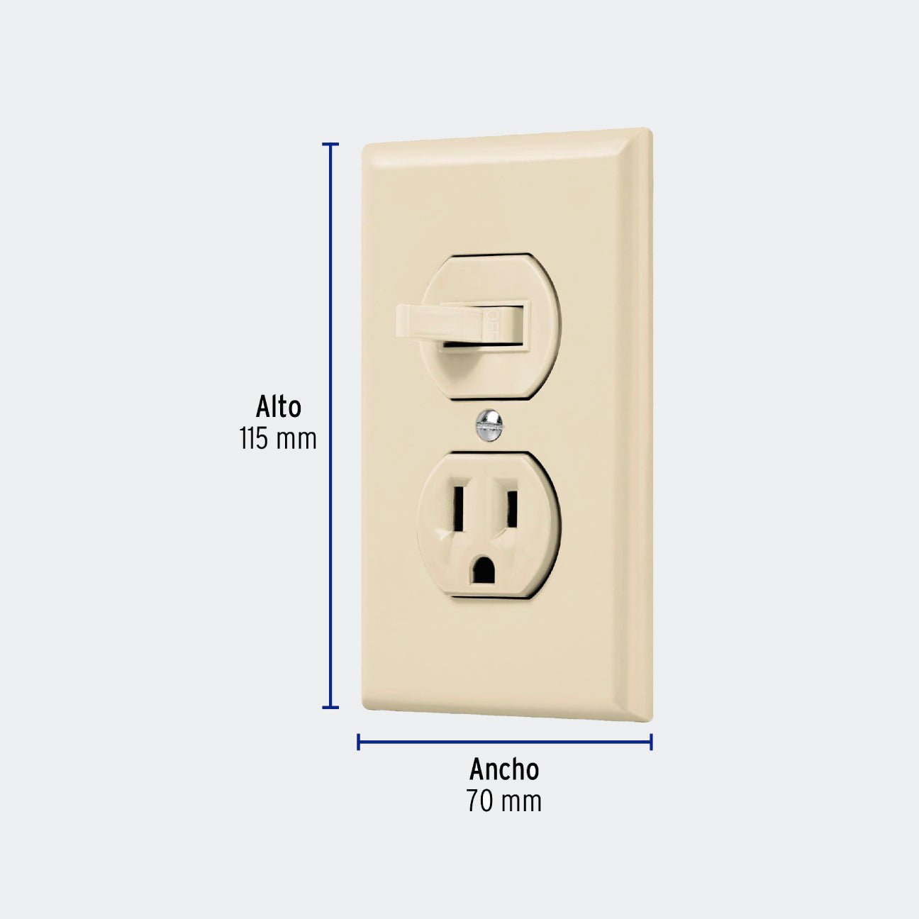 MATERIAL ELECTRICO TRUPER 48489 PLACA ARMADA INTERRUPTOR Y CONTACTO, LÍNEA STANDARD, MARFIL