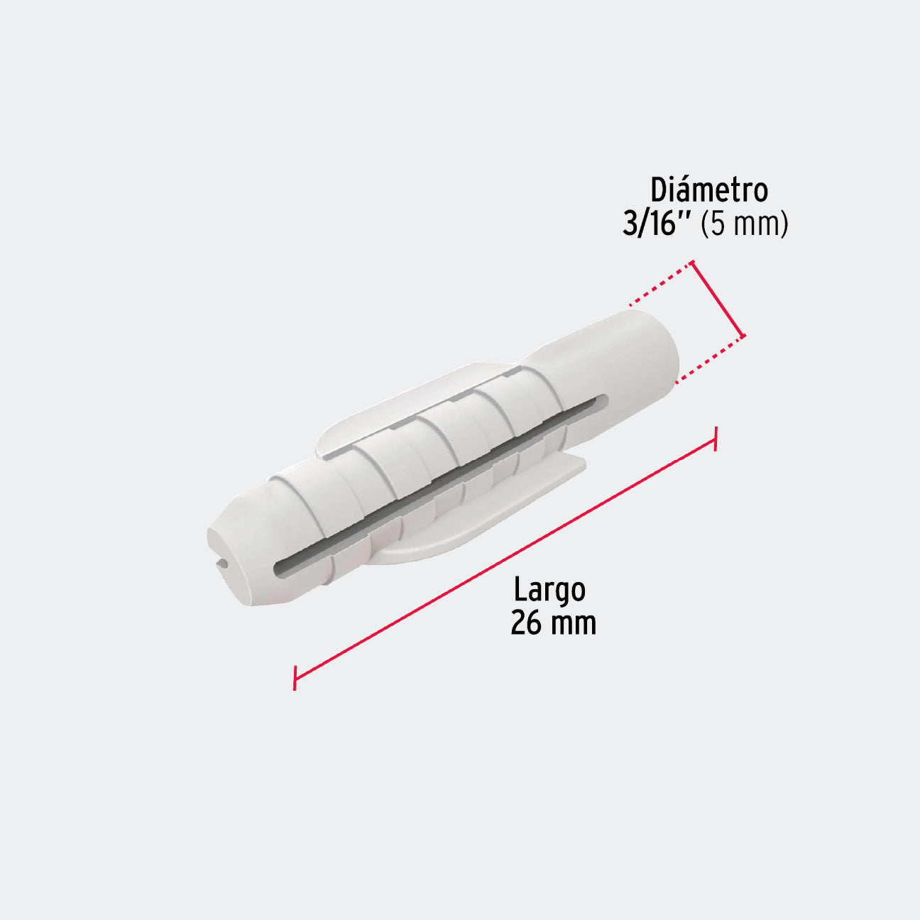 TORNILLERÍA TRUPER 40163 TAQUETE DE PLÁSTICO 3/16", 1 PZA