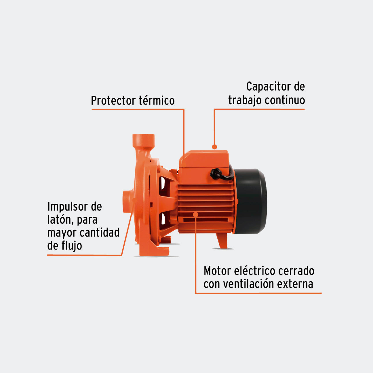 BOMBAS TRUPER 10073 BOMBA CENTRÍFUGA PARA AGUA MODELO EUROPEO, 3/4 HP