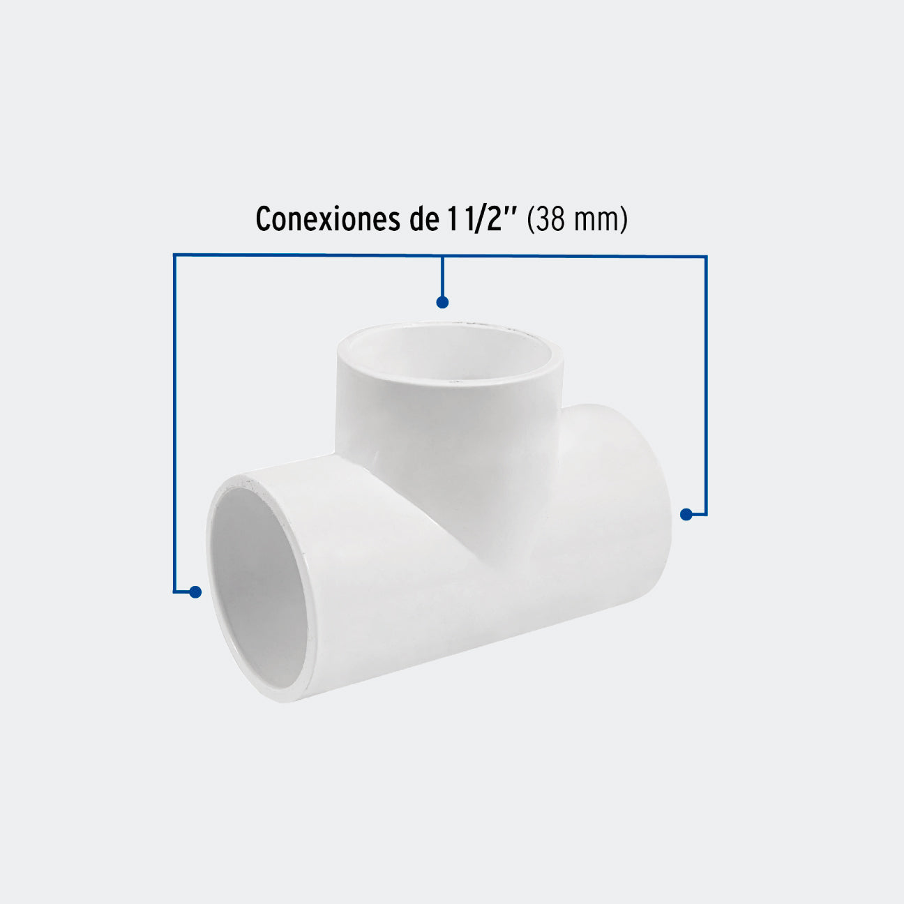 CONEXIONES TRUPER 45533 TEE SENCILLA DE PVC 1-1/2"