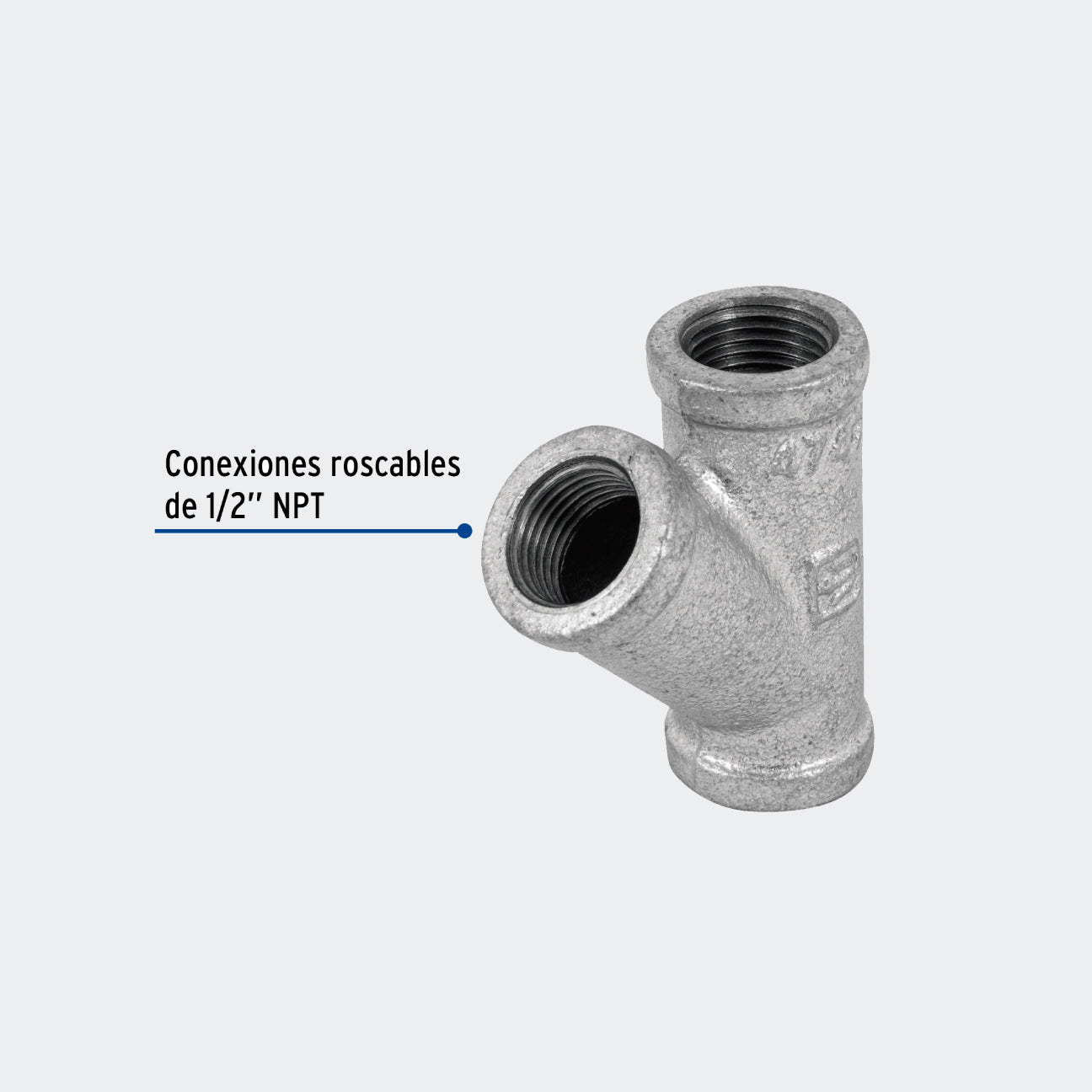 CONEXIONES TRUPER 47473 YEE SENCILLA 1/2" ACERO GALVANIZADO, FOSET