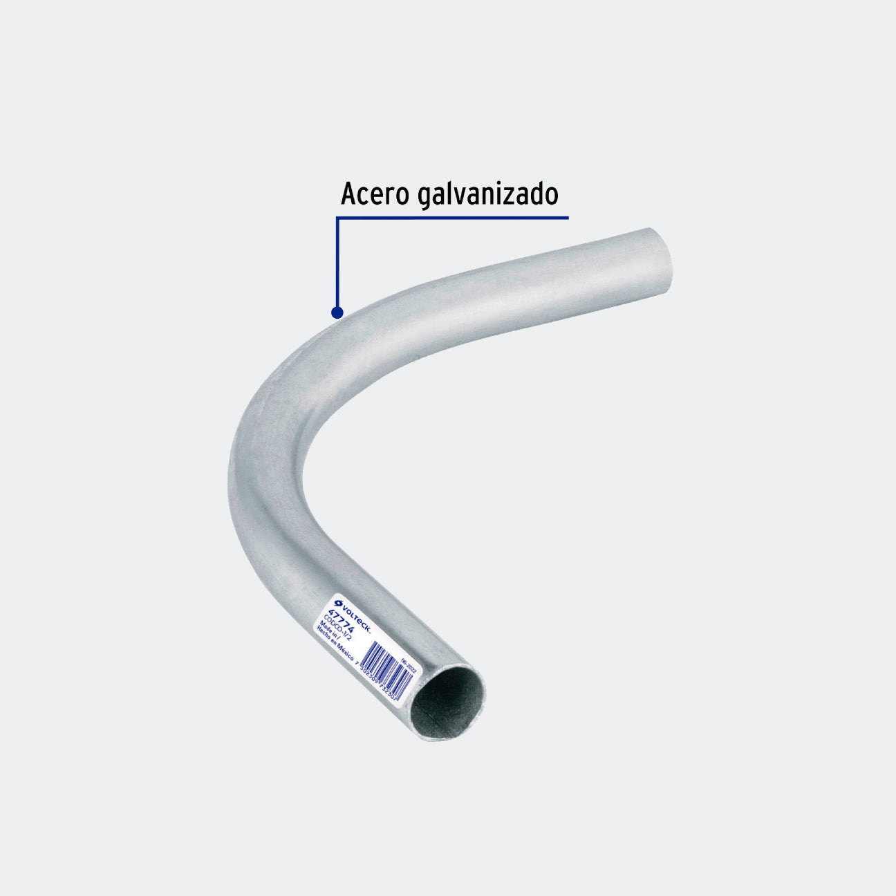 CONEXIONES TRUPER 47774 CODO CONDUIT 90° DE 1/2" GALVANIZADO PARED DELGADA ET. VERDE