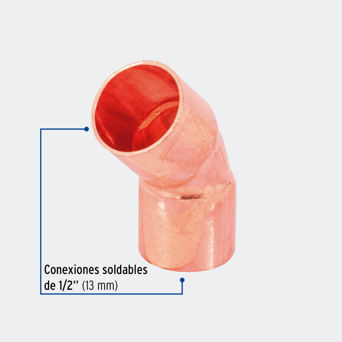 CONEXIONES TRUPER 49728 CODO 45° DE COBRE DE 1/2", FOSET