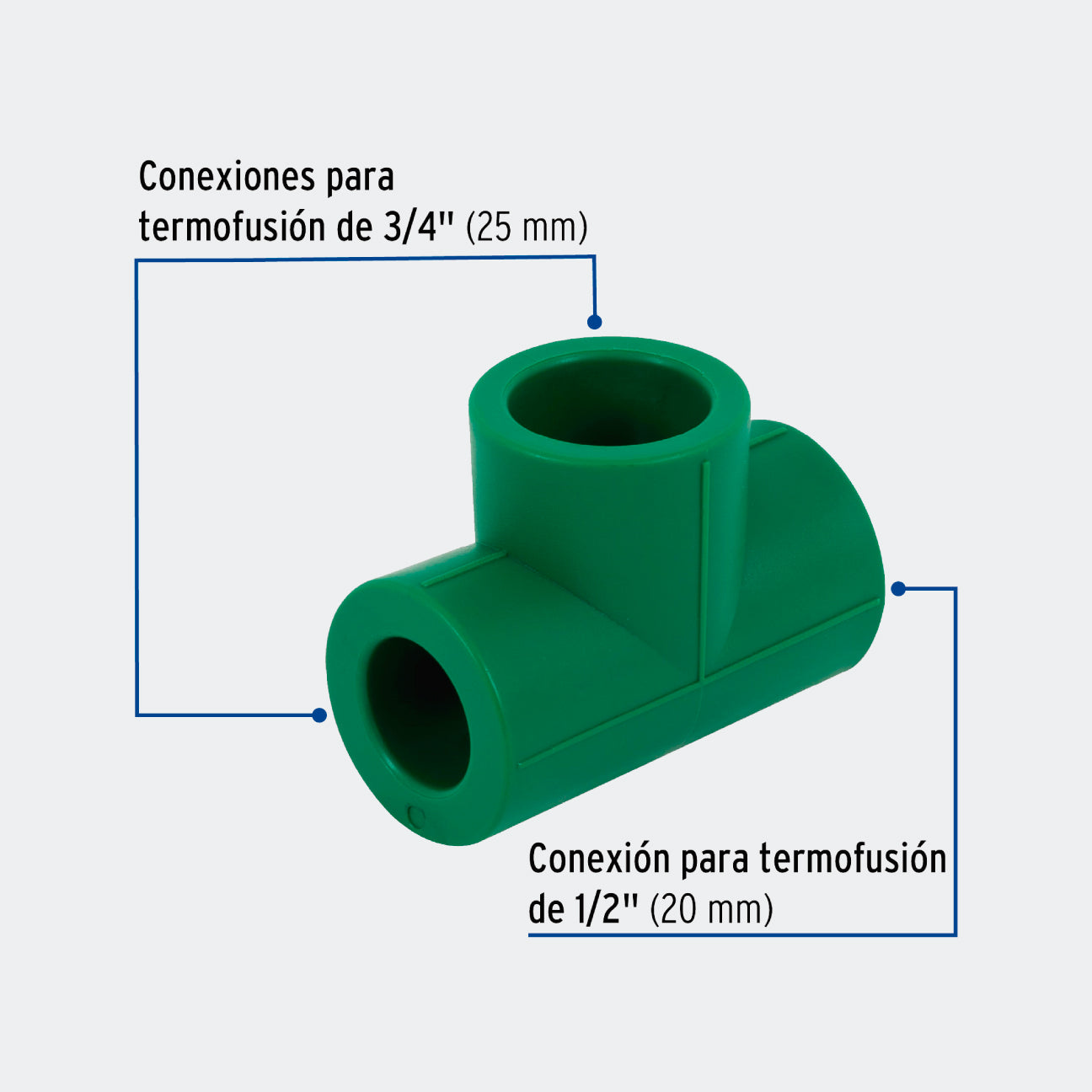 CONEXIONES TRUPER 49845 TEE REDUCIDA DE PPR 3/4" X 1/2" X 3/4", FOSET