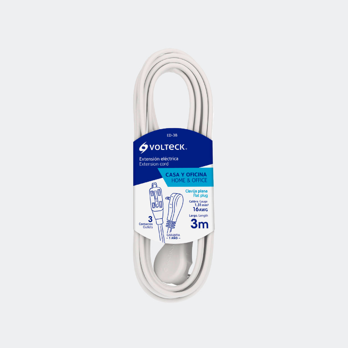MATERIAL ELECTRICO TRUPER 48006 EXTENSION ELECTRICA DOMÉSTICA 3 M BLAN