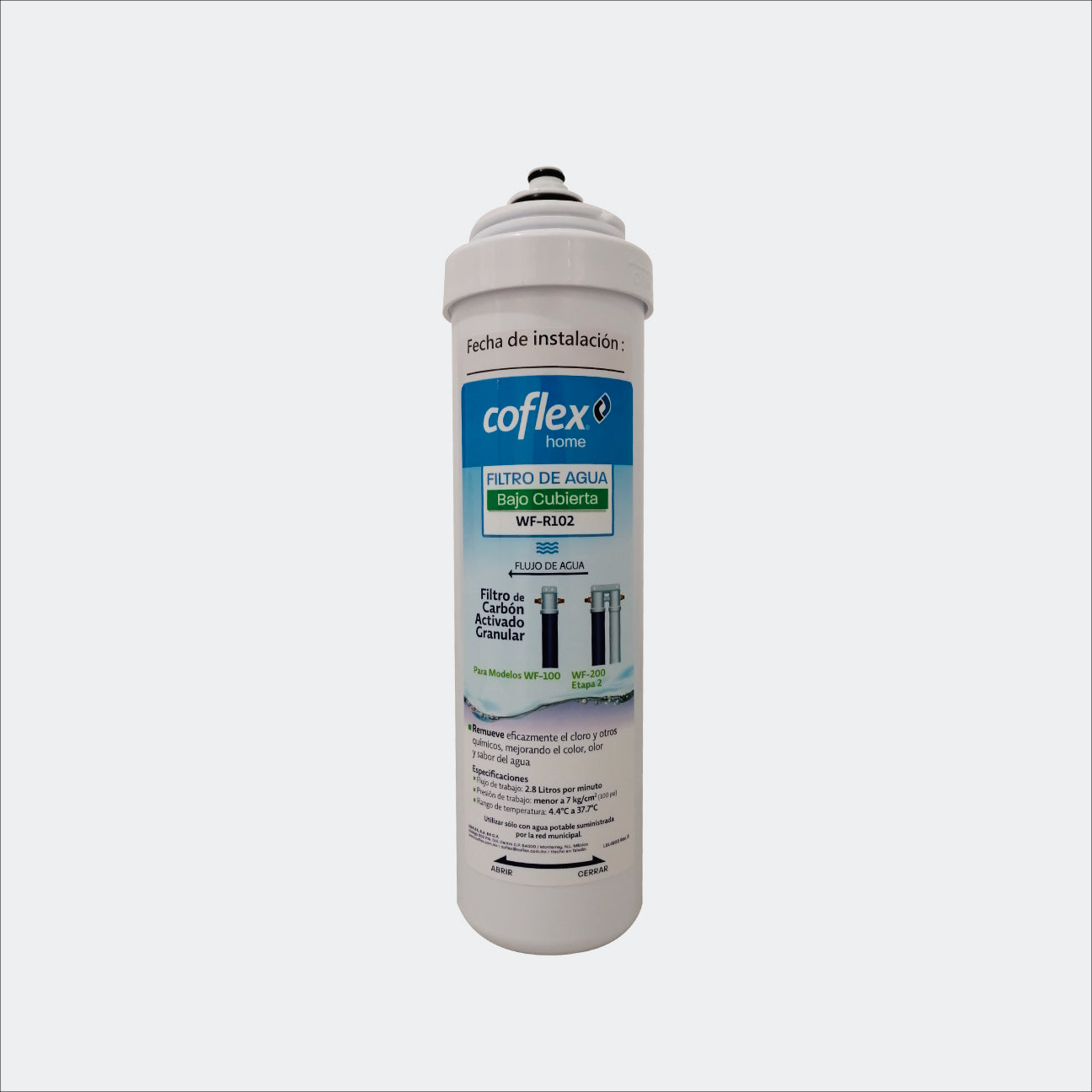 FILTRO DE AGUA COFLEX WF-R102-SP FILTRO DE CAG PARA FILTRO BAJO TARJA (SINGLE PACK)