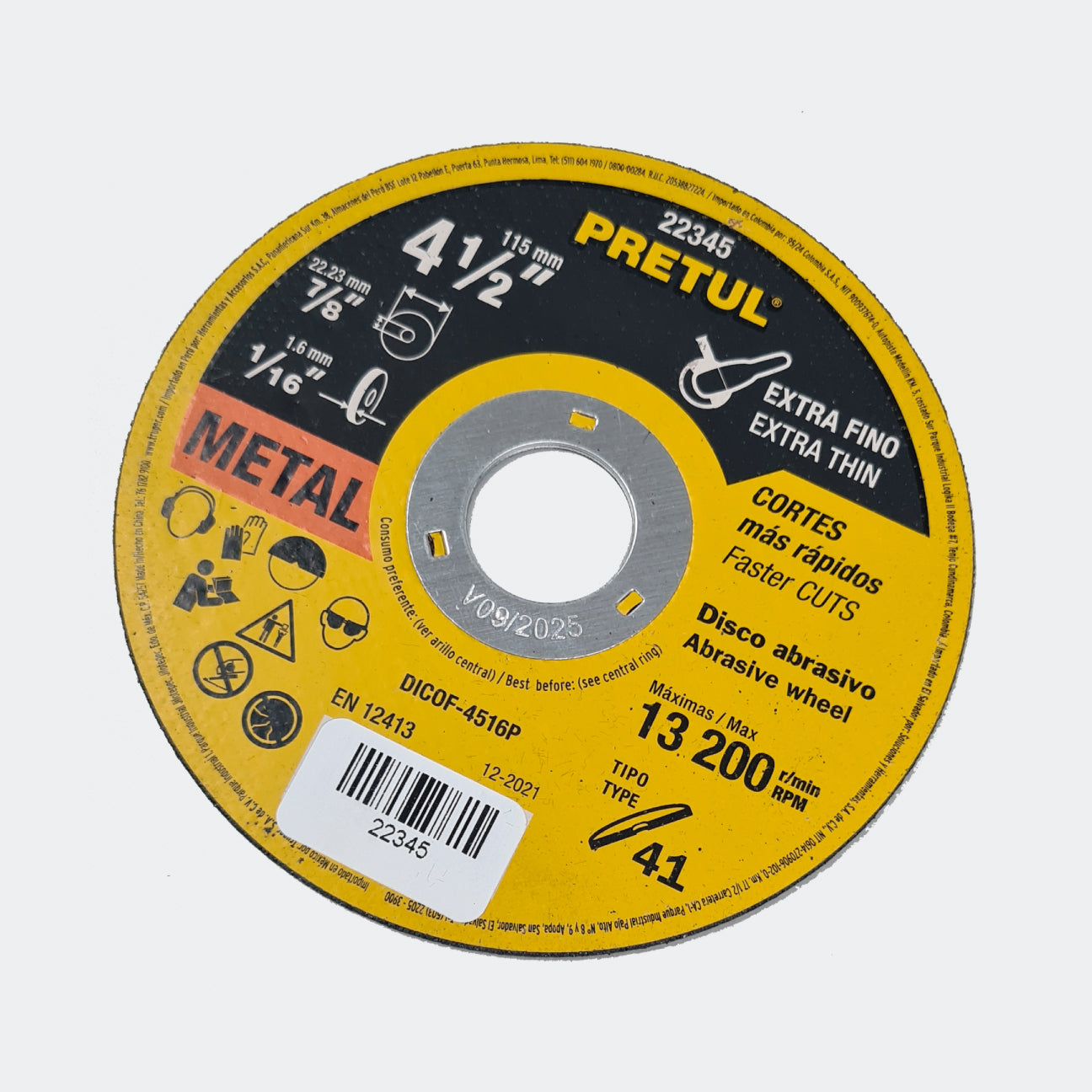 HERRAMIENTAS TRUPER 22345 DISCO TIPO 41 DE 4 1 2 X 1 6 MM CORTE FINO herramientas-truper-22345-disco-tipo-41-de-4-1-2-x-1-6-mm-corte-fino
