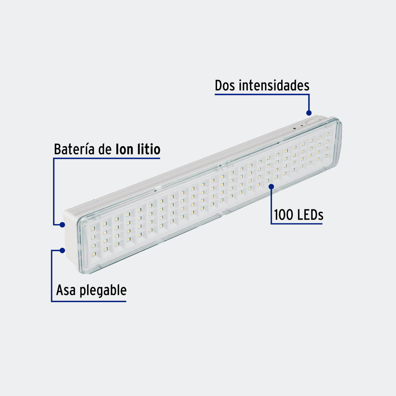 MATERIAL ELÉCTRICO TRUPER 43009 LÁMPARA DE EMERGENCIA DE 500 LM RECARGABLE, VOLTECK