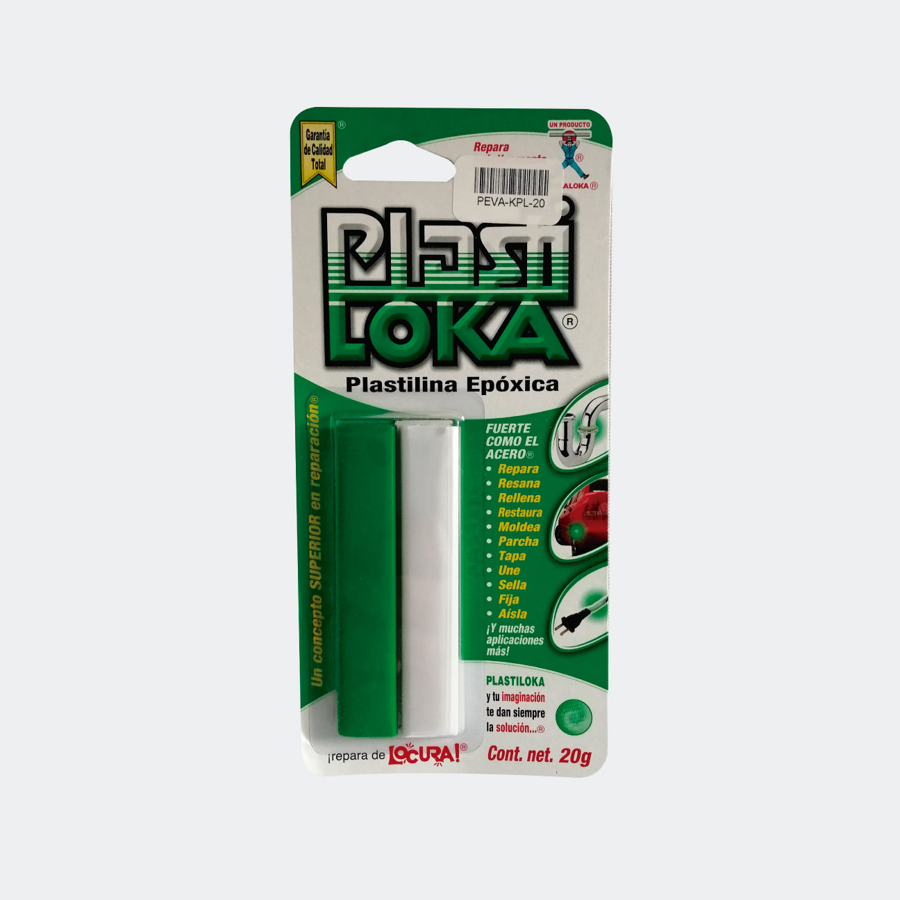 PLASTILINA 20GR PLASTILOKA VERDE PL20 KOLALOKA