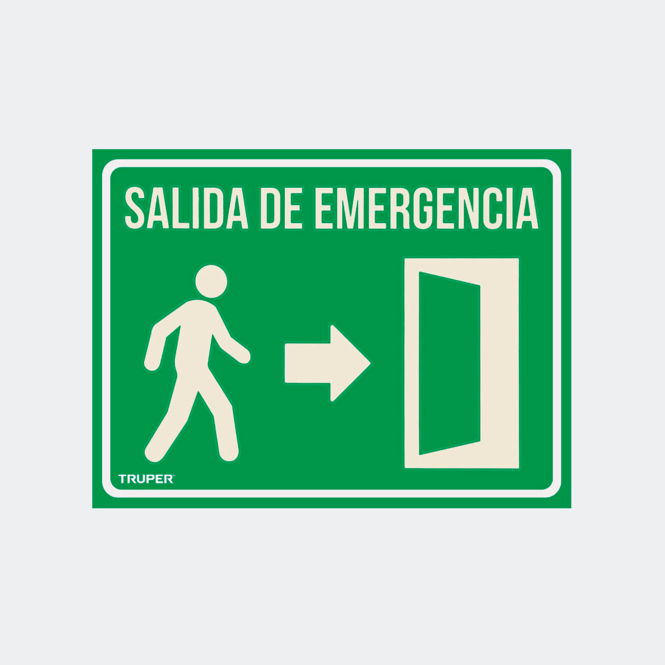 SEGURIDAD TRUPER 18348 LETRERO DE SEÑALIZACIÓN "SALIDA DE EMERGENCIA", 21 X 28 CM