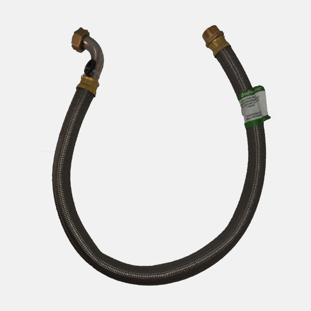 CONECTOR FLEXIBLE HIDRO COFLEX VN-B110 VINILO PARA HIDRO 1" F.I.P. Codo 90° X 1" N.P.T X 110 CM